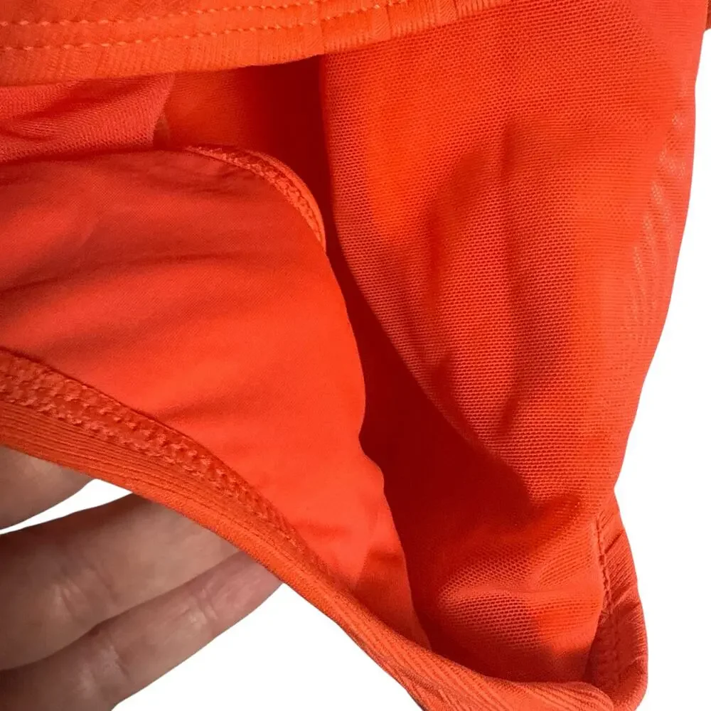 Sea Level Tangerine Orange Vesper Cross Front V-Neck One Piece Swimsuit Size 14
